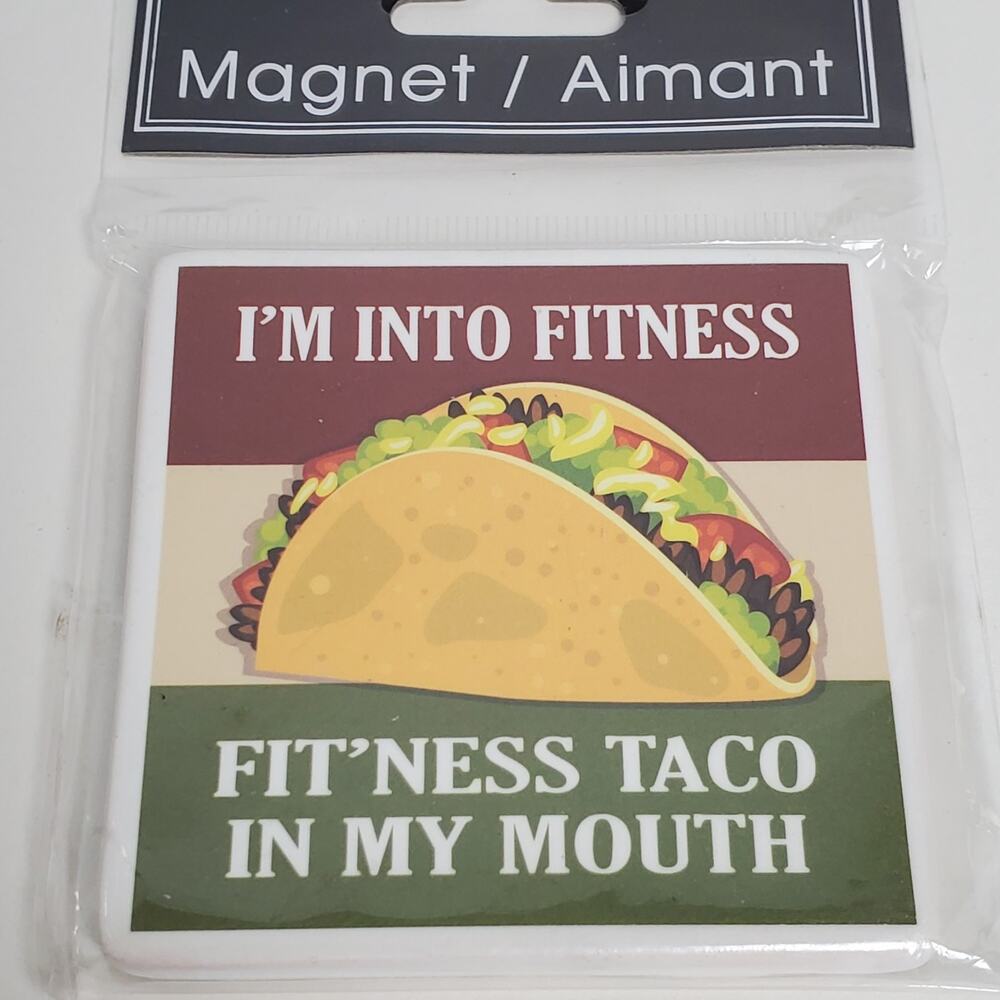 Taco Magnet Fitness Gym Funny Humor Kitchen Decor Fridge Refrigerator